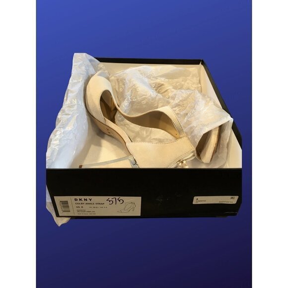 DKNY Colby Night Out Evening Heels Size 8 Kid Suede LINEN Color K2655743 - Picture 7 of 9